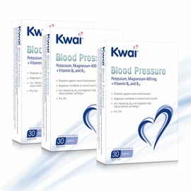 Kwai Blood Pressure 30 Tablets (Pack of 3) – Potassium Supports Normal Blood Pressure – Magnesium Contributes to Muscle Function – One A Day Supplement