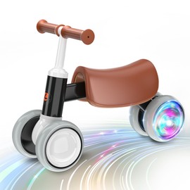 LANOVAGEAR Colorful Lighting Baby Balance Bike Perfect Toy Gift for 1 Year Old Boys Girls, 12-24 Months Toddler Balance Bike,1st Birthday Gifts
