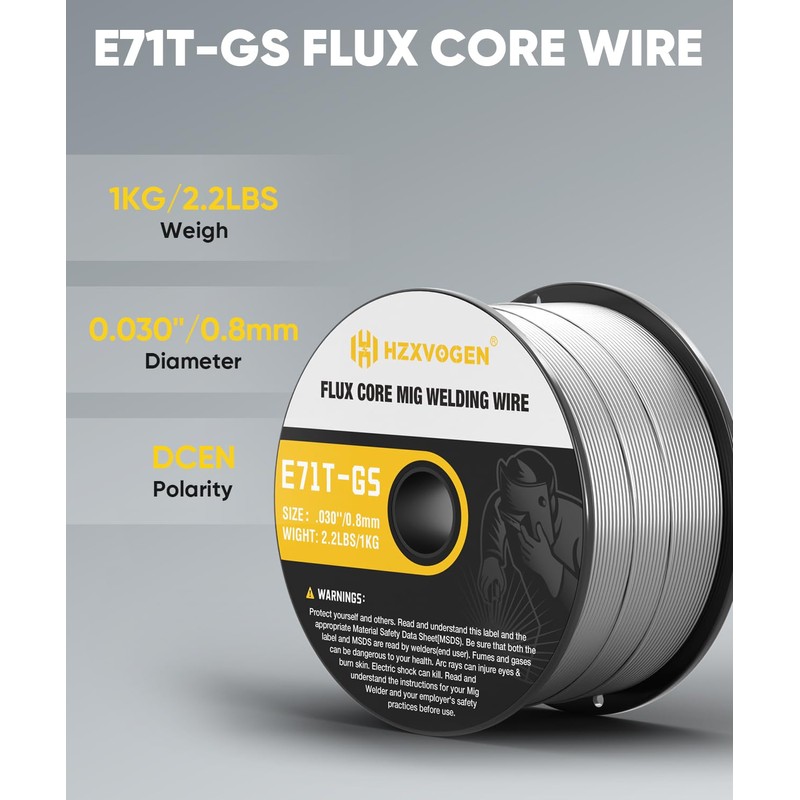 H HZXVOGEN E71T-GS .030''Gasless Flux Core MIG Welding Wire for