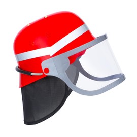 JOYIN JOYIN Verstellbarer Kinder Feuerwehrhelm mit Klappvisier, Halstuch & Kinnriemen für Kinder Mottoparty, Karneval & Rollenspiel Mützenkostüm (Rot)