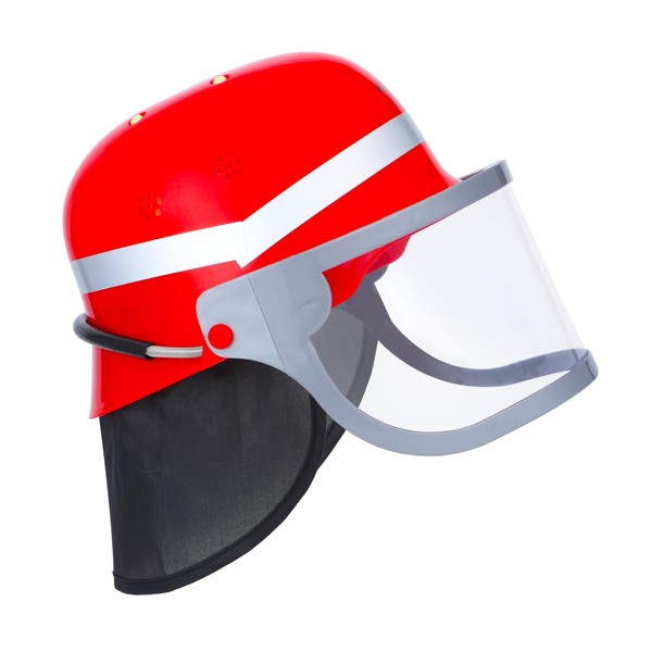 JOYIN JOYIN Verstellbarer Kinder Feuerwehrhelm mit Klappvisier, Halstuch & Kinnriemen