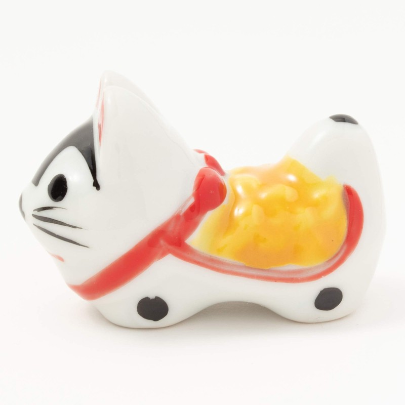 光陽 Pottery Chopstick Rest Yellow approx. 4.3 X 2.5. CM koma犬