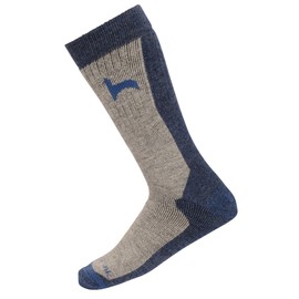 Peruvian Link Alpaca Socks Treated with Aloe Vera for Men and Women - Medium Weight Boot Socks 1 Pair (Denim/Silver, Medium)