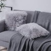 OYIMUA Grey 18'' x 18'' Fluffy Soft Faux Fur Cushion