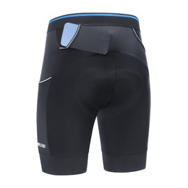 ARESFUEL Men's Cycling Shorts Padded Motorcycle Bike Riding Tights 120kg/m³ High Density Padding with 3 Pockets 5001 Black XL