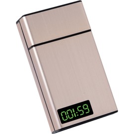 Timed Lock Box – Time Locking Small Container with 999 Hours LCD Display – Portable Locking Box with Timer Lock for Storage – Break Bad Habits – Credit card, Cash, Key,Medication（Golden）