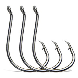 Circle Hooks Fishing Hooks Tackle - 120pcs 2X Strong Saltwater Fishing Hooks Octopus Circle Hooks Customized Offset Sport Circle Hook for Catfish Bass Size 5/0