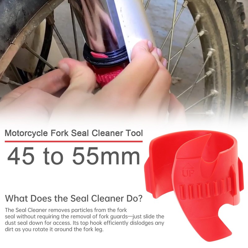 Windance Motorcycle Fork Seal Saver Cleaner Tool,45mm-55mm Front Fork Seal
