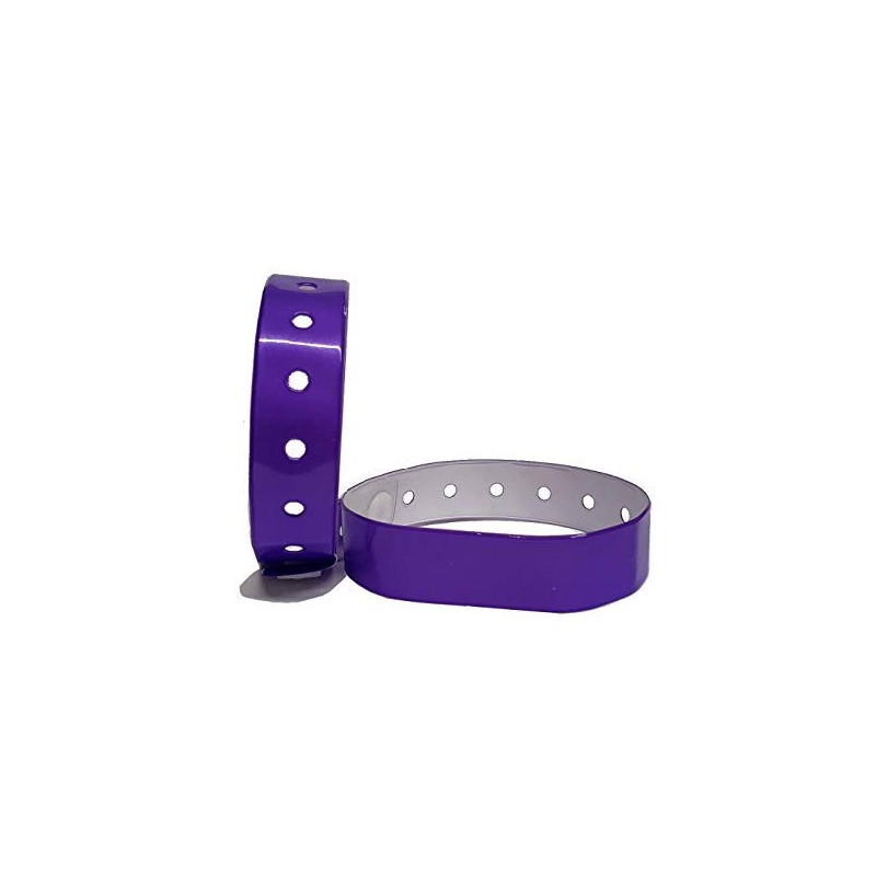 J&R Wristbands Vinyl Wristband 100-Piece Set (Purple)