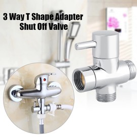 Válvula Desviadora De Ducha Llave T Pulverizador,Desviador en Forma de T de 3 Vías,Válvula de Cierre,Ducha,Inodoro,bidé,Rociador,Adaptador de Agua,Color Cromado