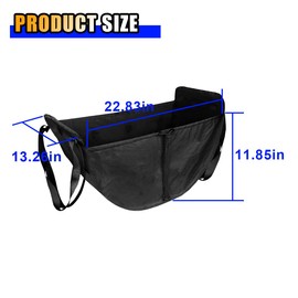 Car Seat Organizer - Large Capacity Passenger Seat Organizer, Collapsible Car Hammock Storage Bag Auto Backseat Organizer, Reusable Tote with Drawstrings, Road Trip Essentials for Adults Kids (Black)