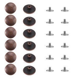 24pcs Clog Replacement Rivets for Birkenstock, Metal Clog Button Replacement Parts for Beach Shoe Strap Repair Women Men(Reddish Brown)