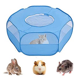 Small Animal Cage, Pet Playpen, Play Tent, Indoor/Outdoor Bedding Fence, Portable Pen for Hamster, Guinea Pig,Bunny, Puppy, Ferret, Rat, Cat, Chinchilla, Bearded Dragon, Hedgehog (Cover-Blue)
