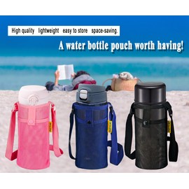 MZTUE Water Bottle Holder with Strap, 3-Pcs Premium Water Bottle Carrier With Strap Easy Clean, Folding Portable Water Bottle Bag for Walking, Travel, Cycling, Gym