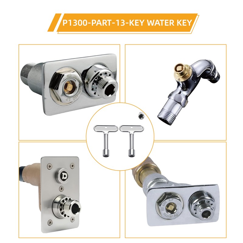 2Pcs P1300-PART-13-KEY Fire Hydrant Water Key, Water Spigot Key for
