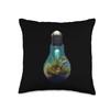 Light Bulb Terrarium For A Climate Change Activist Throw Pillow