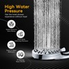 WCQQ High Pressure 10 Ways Handheld Shower Head Chrome Anti-Clog