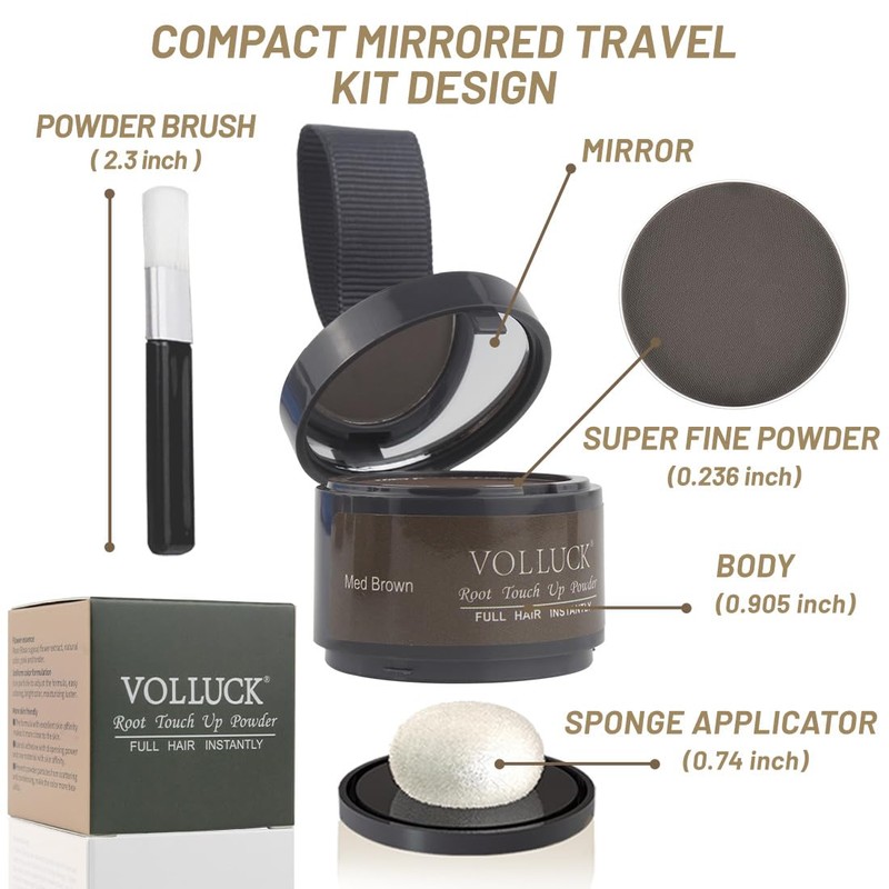 VOLLUCK Root Touch up Powder, Instant Hairline Powder for Thinning