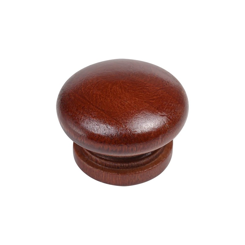 10Pack Round Wood Drawer Knobs Red Brown Finished Mushroom Shaped