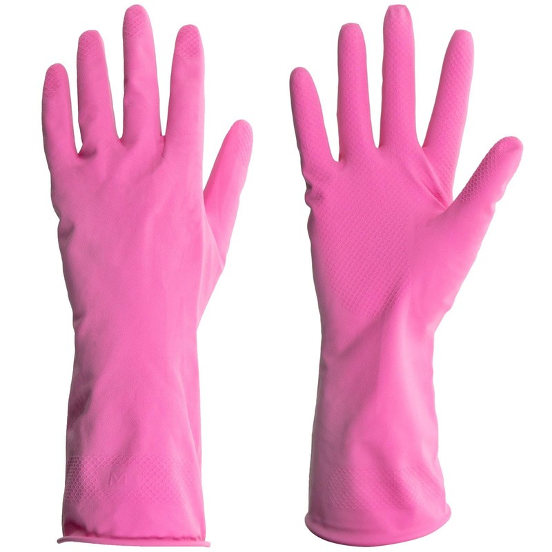 ForPro Natural Rubber Gloves, 6 Pairs Reusable Multi-Purpose Household Cleaning