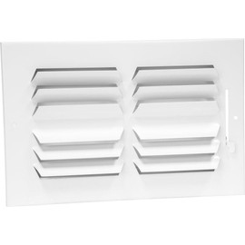 HVAC Premium 12''w x 8''h 2-Way-Horizontal Fixed Curved Blade AIR Supply Diffuser - Vent Duct Cover - Grille Register - Sidewall or Ceiling - High Airflow - White