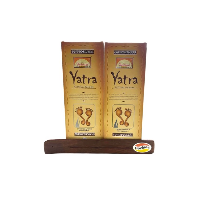 Govinda Incense Stick Holder Bundle with Parimal Yatra Natural Incense