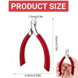 Nail Clippers, Straight Blade for Ingrown Toenails and Fingernails, Stainless Steel and Sharp Tip Corner Pliers, Foot Care, Nail Scissors for Strong Toenails for Adults, Seniors, Men, Women, Red