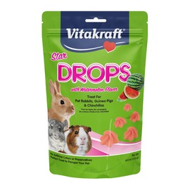 Vitakraft Drops Rabbit Guinea Pig Hamster Treats Watermelon Flavor 4.4 Ounce Bag Delicious Yogurt Enriched Drops with Fruity Flavor Nutritious Small Animal Snacks for Rabbits Guinea Pigs and Hamsters