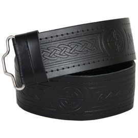 USA Kilts Men's Embossed Kilt Belt XXXL Black