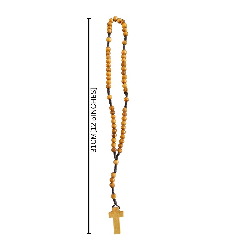 Holy Land Olive Wood Rosary - Handcrafted Prayer Beads with