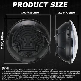 RIDROID 2x 7" Round LED Headlights DRL Beam For 1953-1977 Ford F-100 F-250 F-350 Pickup