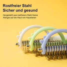 Stainless Steel Dog Brush Undercoat - Dog Brush Cat Brush for Long Hair, Cat Care Tool, Teeth Brush Double-Sided Brushes for Pets Against Tangles (Green)