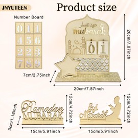 Wooden Ramadan Advent Calendar, 30 Days Ramadan Countdown Calendar Eid Calendar Decorations, Eid Ramadan Calendar Craft Ramadan Decorations for Eid Home Party Ornament