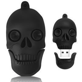 BorlterClamp USB 2.0 Flash Drive Skull Shape Funny Memory Stick Cooler Flash Drive (Black)