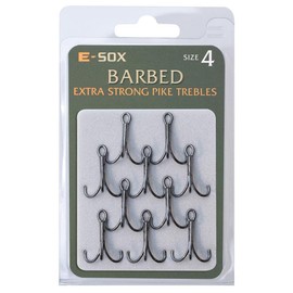 Drennan E-Sox Exra Strong Treble Hook Semi Barbed Size 6 Pike Fishing