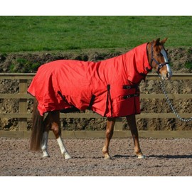 Turners Heavyweight 350g Insulated Fill Turnout Horse Rug 600d Ripstop With Fixed Neck (6'3", Red)