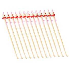 Beavorty 100Pcs Bamboo Earwax Removal Tools Portable Ear Cleaning Spoons Delicate Ear Picks for Household Use Smooth Surface Skin Friendly Design Random Color