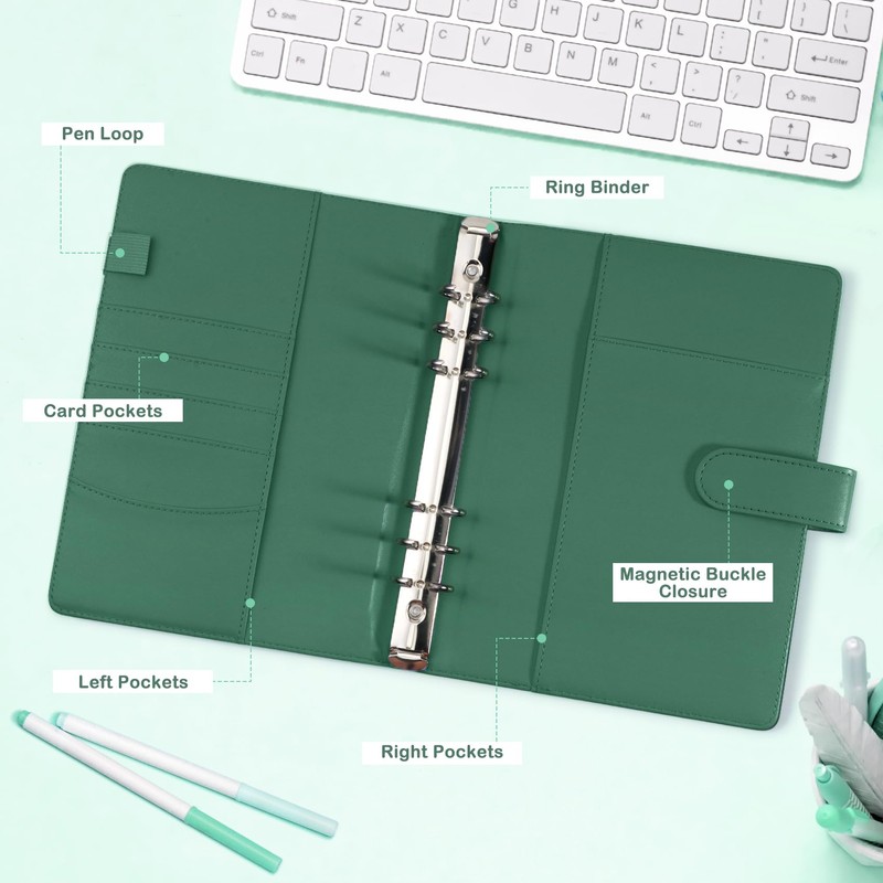 A5 Photocard Holder and Binder, PU Leather 6-Ring Album with