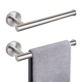 NearMoon Hand Towel Holder/Towel Ring, Thicken Stainless Steel Hand Towel Bar for Bathroom, Rustproof Wall Mounted Towel Rack, Contemporary Style Bath Accessories, 9 Inch (2 Pack, Brushed Nickel)