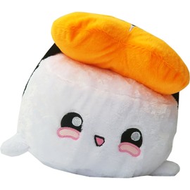 moodrush® XL Shrimp Sushi Cushion Japanese Food Plush Toy Emoticon Fluffy Fast Food Shrimp Sushi Ice Washable Approx. 25 x 25 x 34 cm