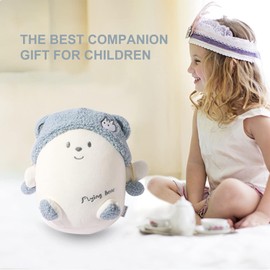 stocaggio Kids Travel Pillow - 2-in-1 Deformable Kids Neck Pillow for Traveling, Soft U-Shaped Pillow with Adorable Animal Design, Comfy Sleep and Play, Ideal for Airplanes and Cars - Blue Bear