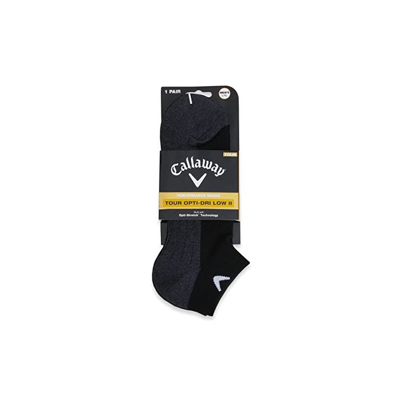 Callaway Men's 2022 Callaway Men's Tour Cotton Crew Socks, Charcoal/Black,
