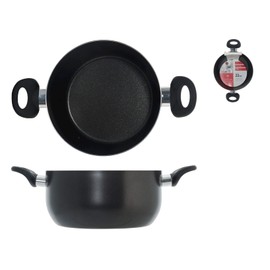 Home Maitre Antihaft-Kasserolle mit 2 Griffen, Aluminium, Anthrazit/Schwarz, 22 cm