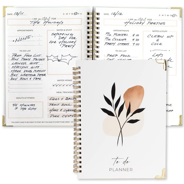 Simplified To Do List Planner Notebook - Easily Organize Your Daily Tasks And Meetings at Work - The Perfect Daily Journal And Undated Office Supplies Checklist For Women