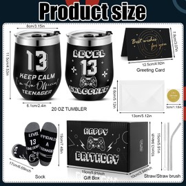 saerryor 13th Birthday Gifts for Boys,4 Pcs Funny Gift for 13th Teenage Boys