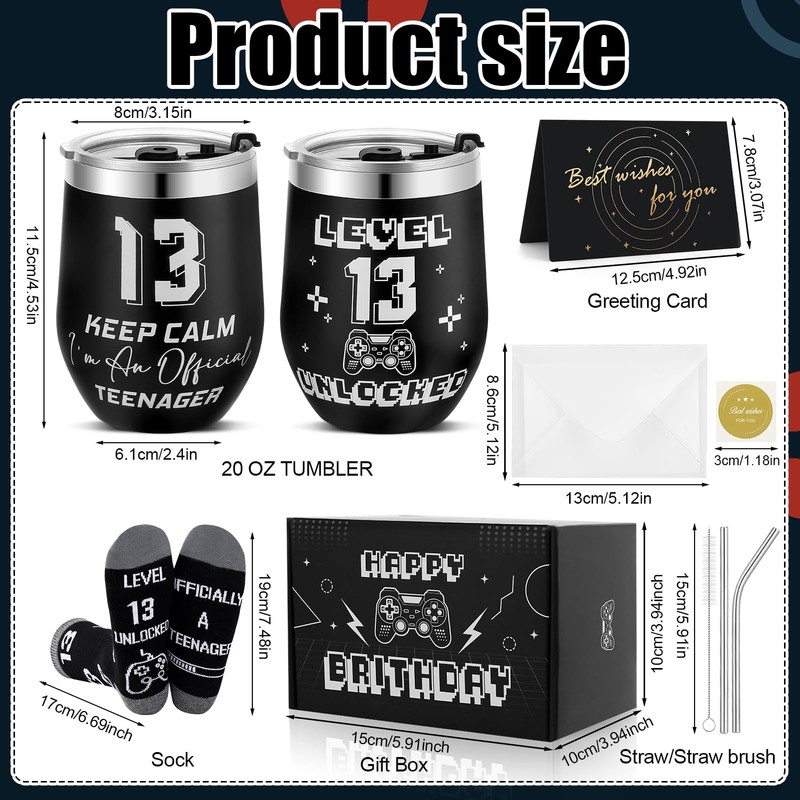 saerryor 13th Birthday Gifts for Boys,4 Pcs Funny Gift for