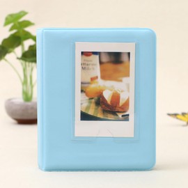gadenfer 3 inch Mini Photo Album 64 Pockets Photocard Holder Card Case Book Mini Photo Album (blue)