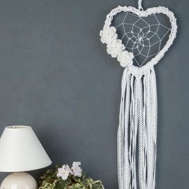 COLLBATH 9pcs Metal Dream Catcher Rings Heart-Shaped Macrame Hoop Catcher Rings for DIY Crafts Wedding Wreath Wall Hanging Decoration