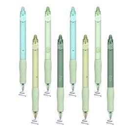 NHQZ Pack of 8 Erasable Ballpoint Pens, Erasable Pen Set, Retractable Rollerball Pen, Erasable for Students, Gift, School, Office Supplies (0.5 mm, Blue and Black), a