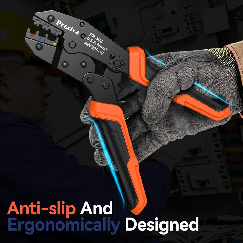 Wire Terminals Crimping Tool Kit with New Handle Design, Preciva